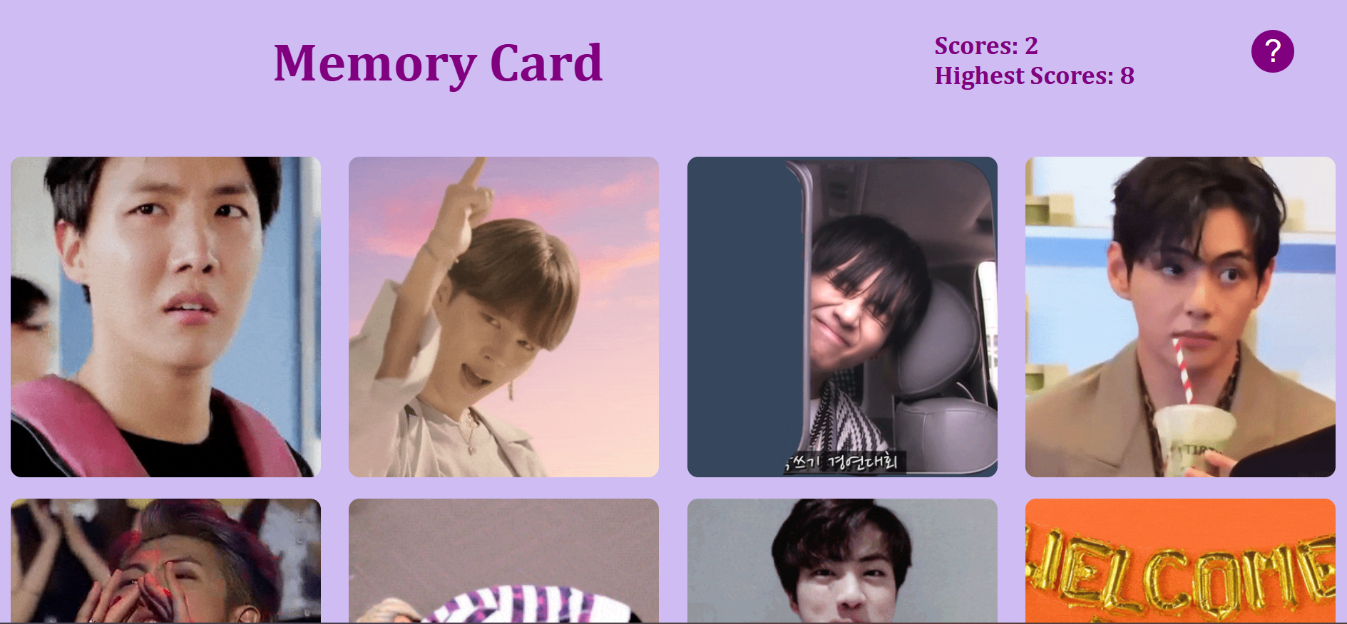 memory card project screenshot